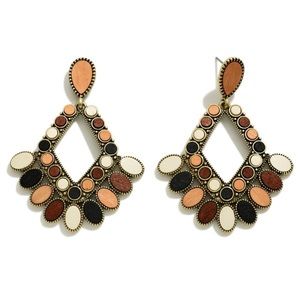 Multicolor metal western style earrings